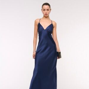 Abercrombie & Fitch Women's Julia Slip Tie-Back Maxi Dress